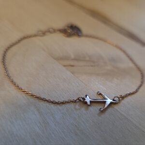 Sterling Forever 925 Anchor Charm Chain Bracelet